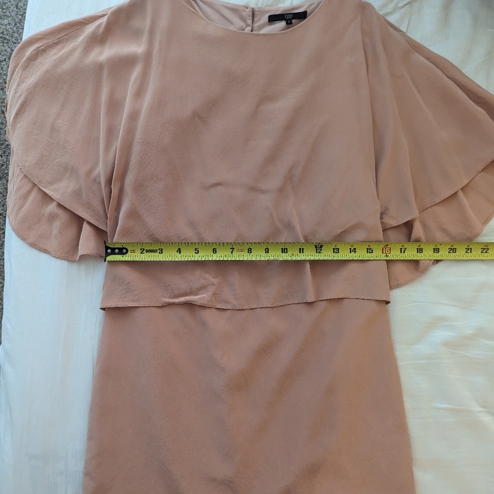 Tibi size 2 small 100% silk pink cape dress